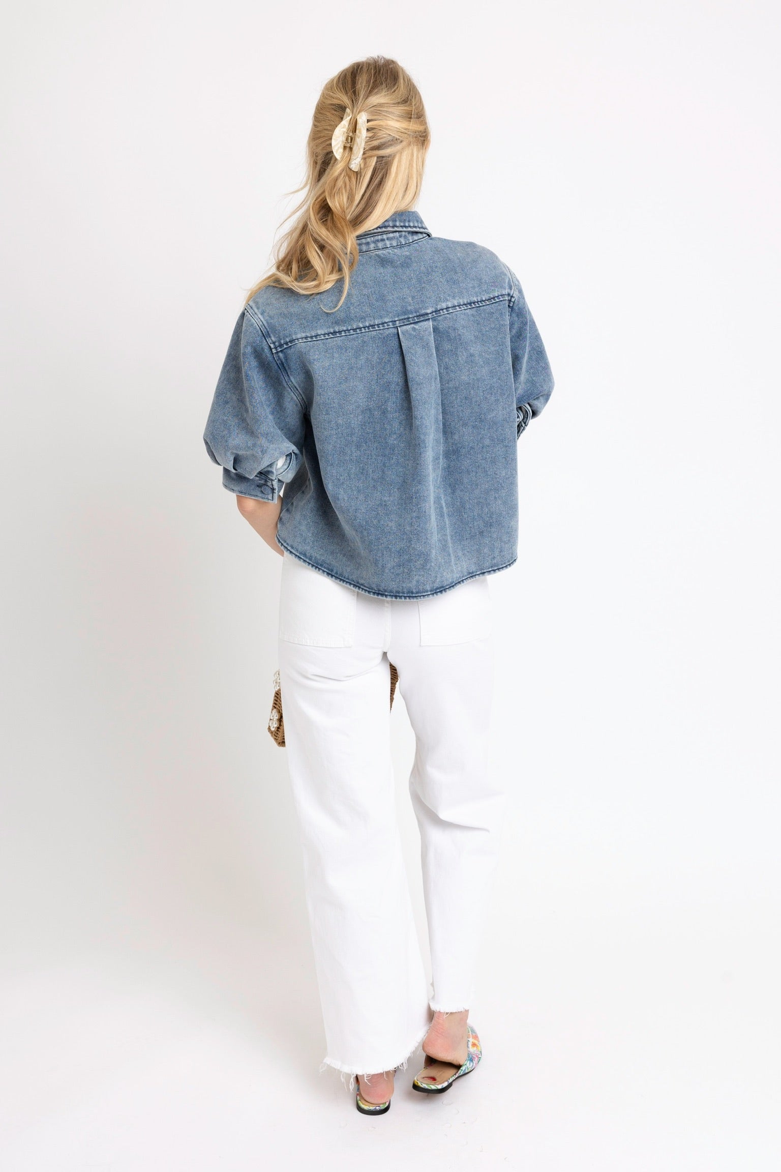 Denim Puff Sleeve Top
