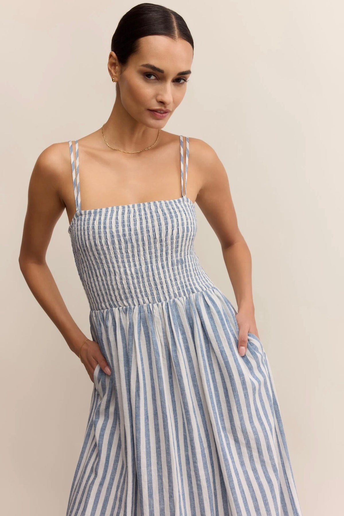 Nadine Striped Midi Dress
