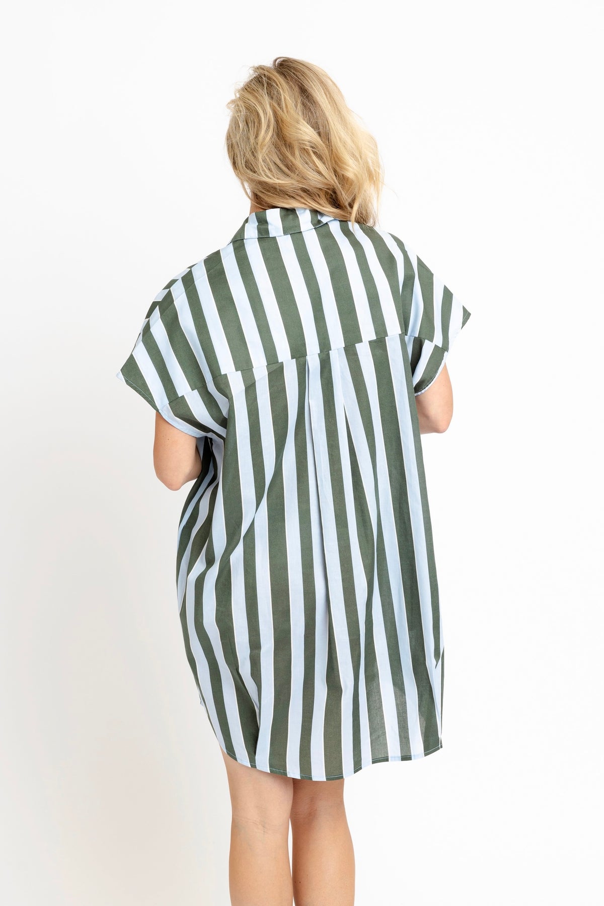 Striped Signature Collar Dress