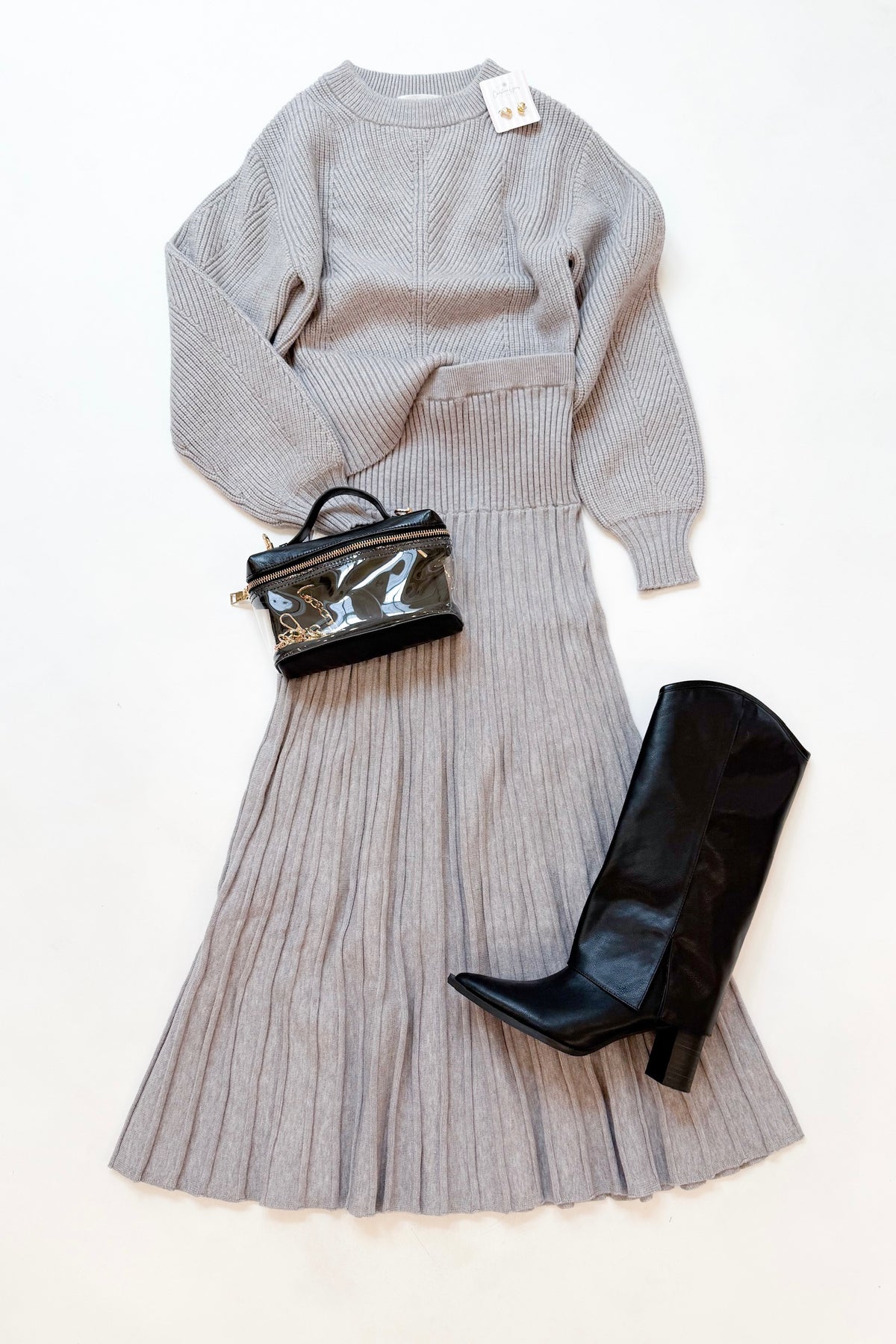 Asher Midi Skirt Grey Mist