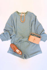 Sage Striped Short Set