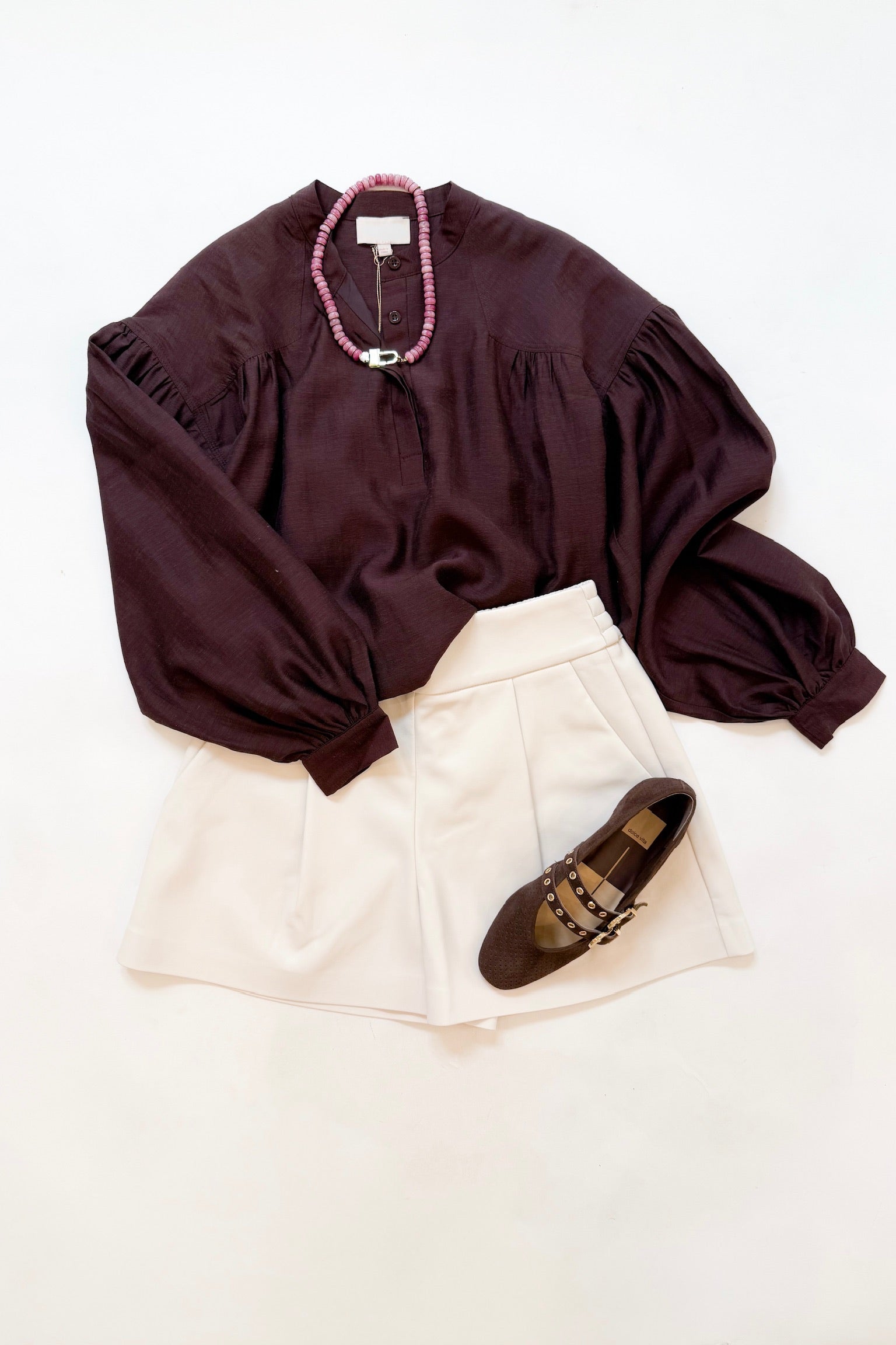 Henley Bubble Hem Blouse