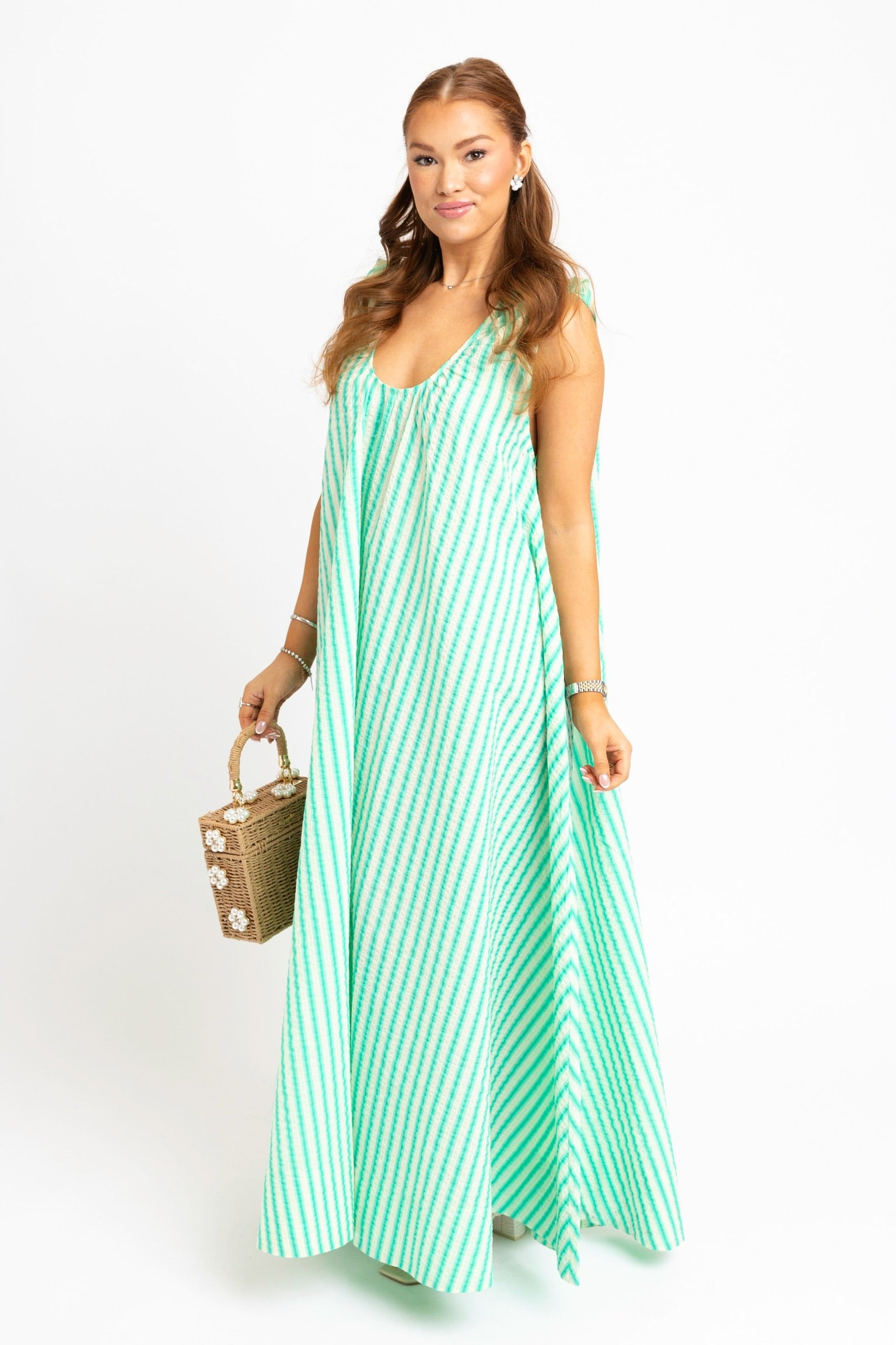 Green Scoop Maxi Dress