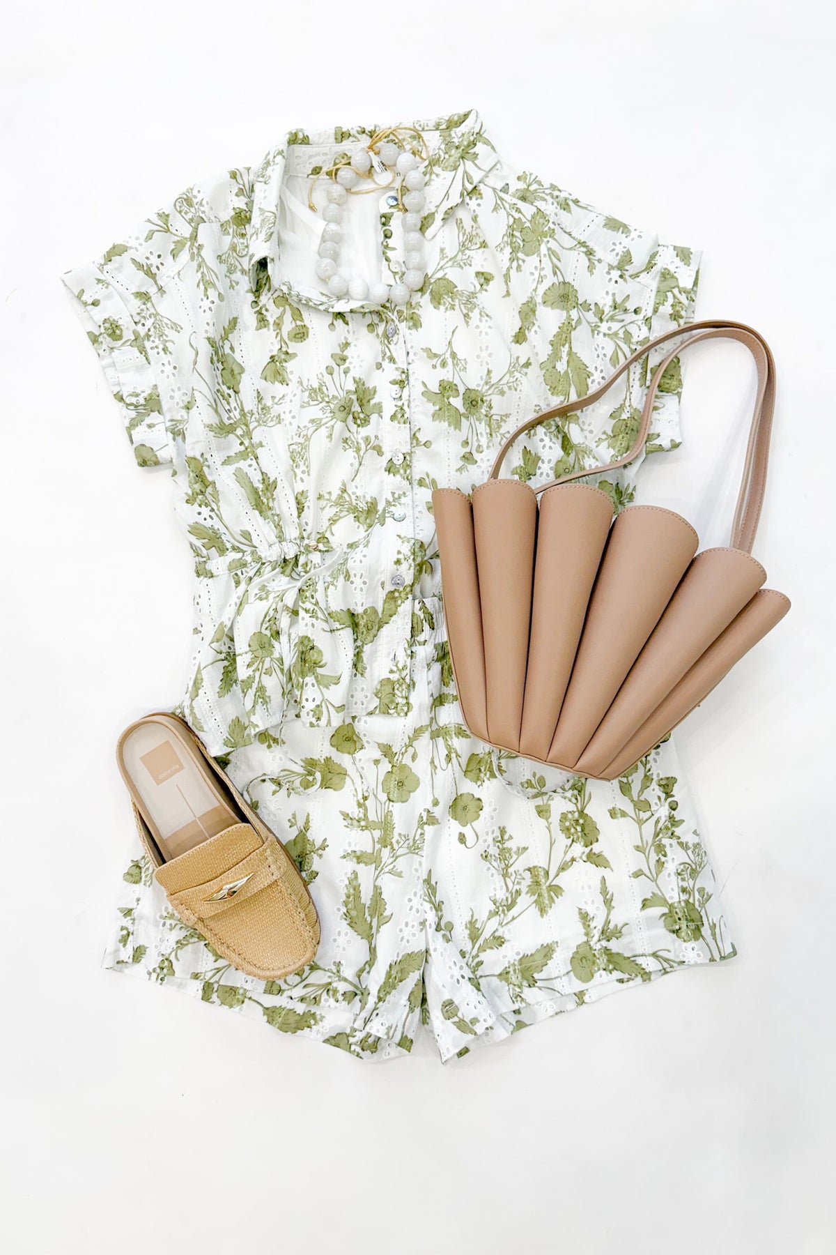 Olive Floral Short Set