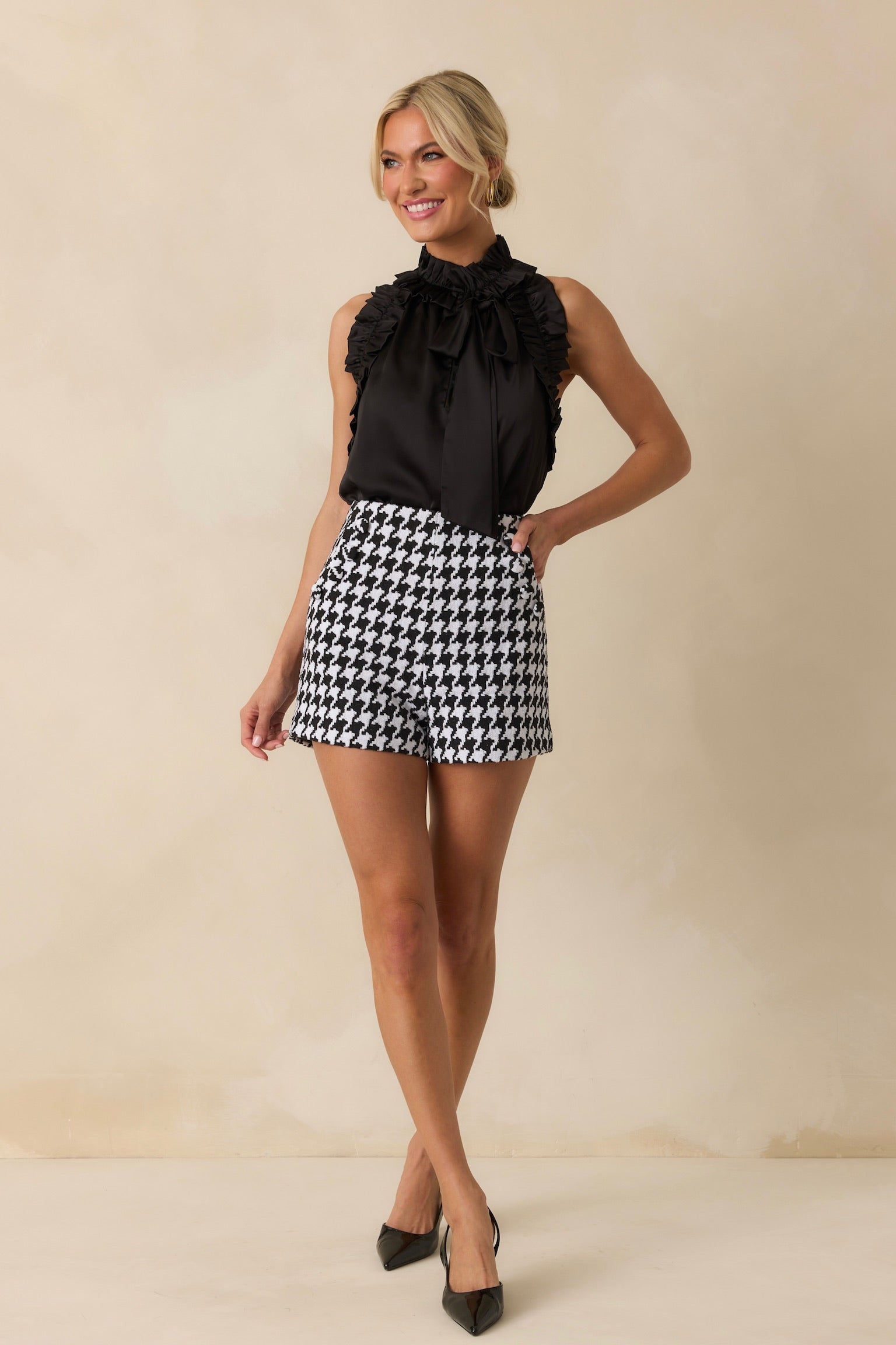 Bellamy Ruffle Top Black