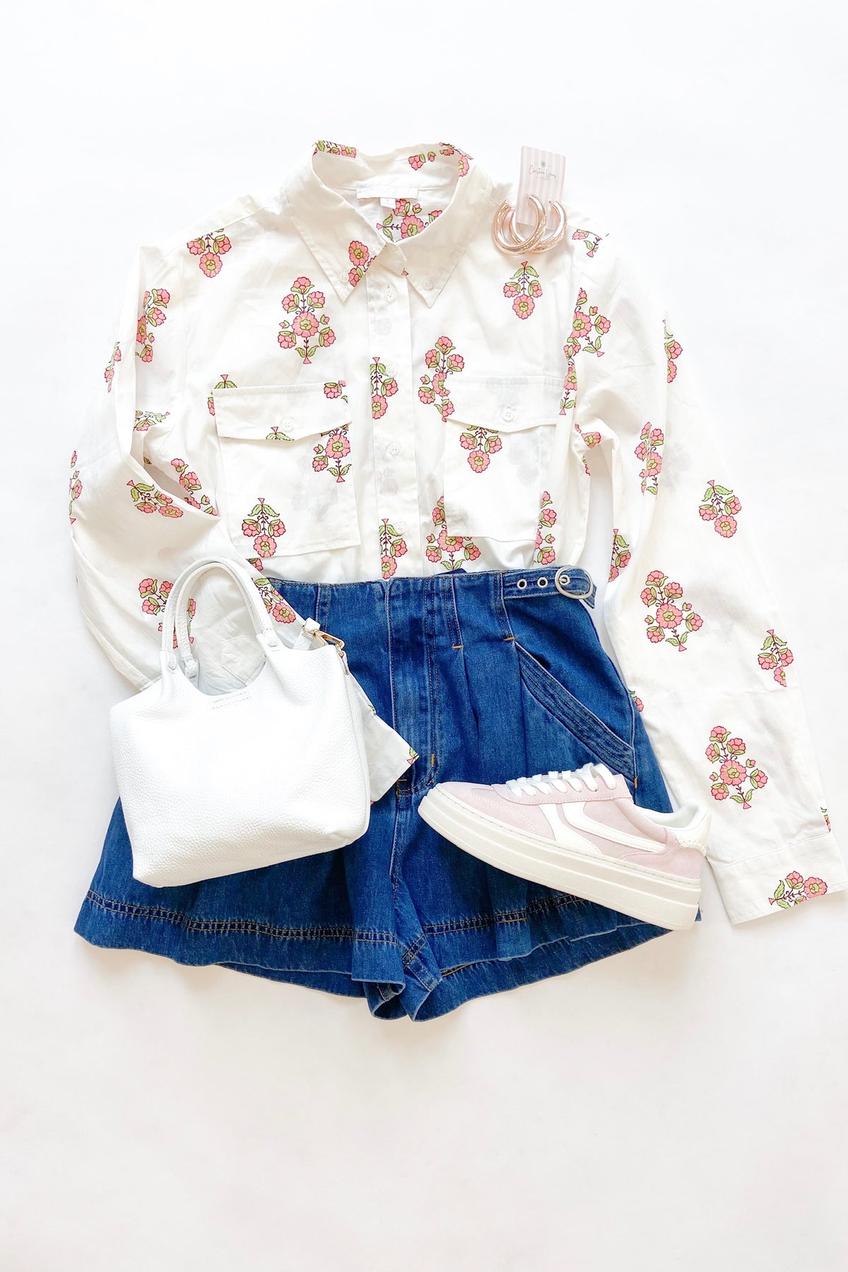 Pink Block Floral Top