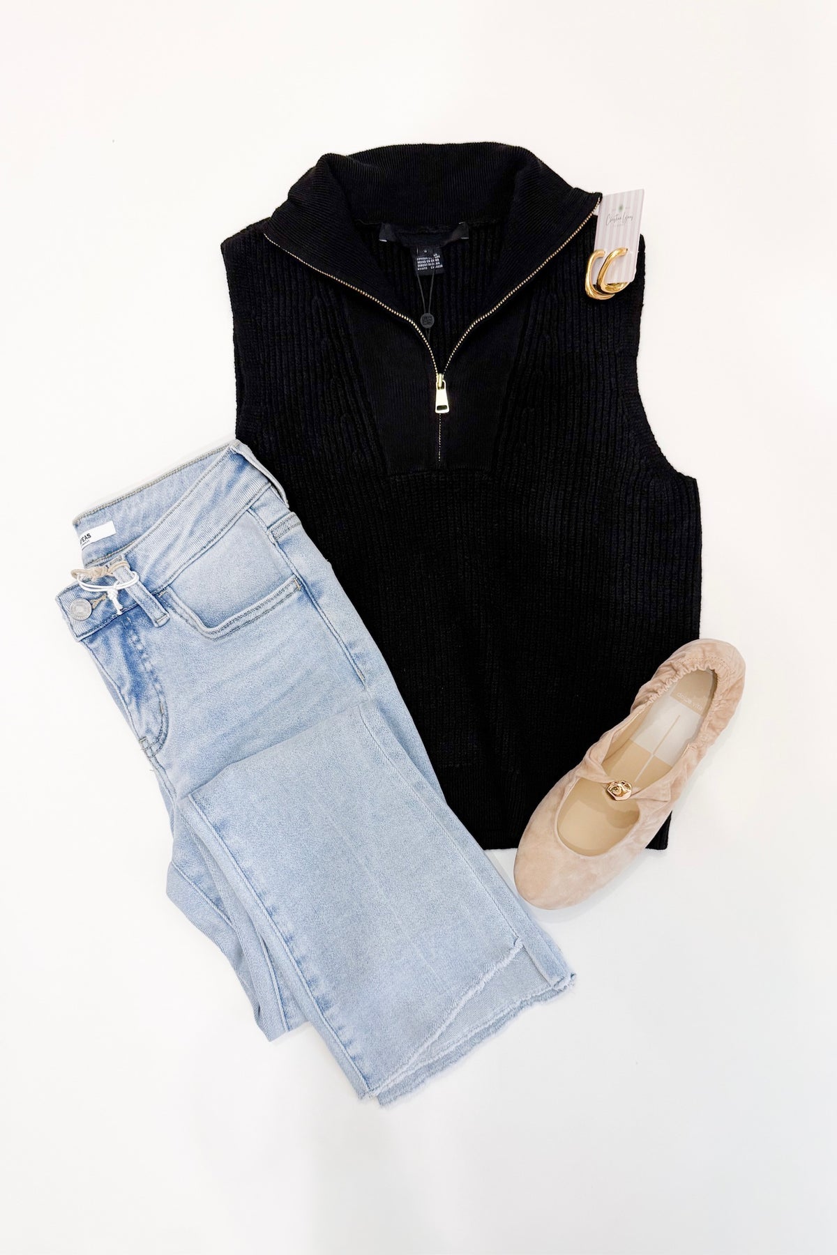 Marley Knit Half Zip Sweater Black