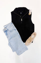 Marley Knit Half Zip Sweater Black