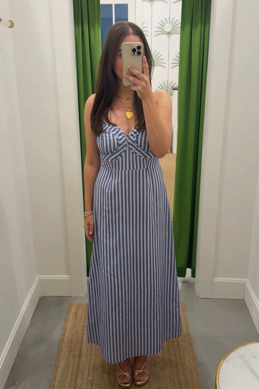 Hayden Midi Dress Coastal Stripe