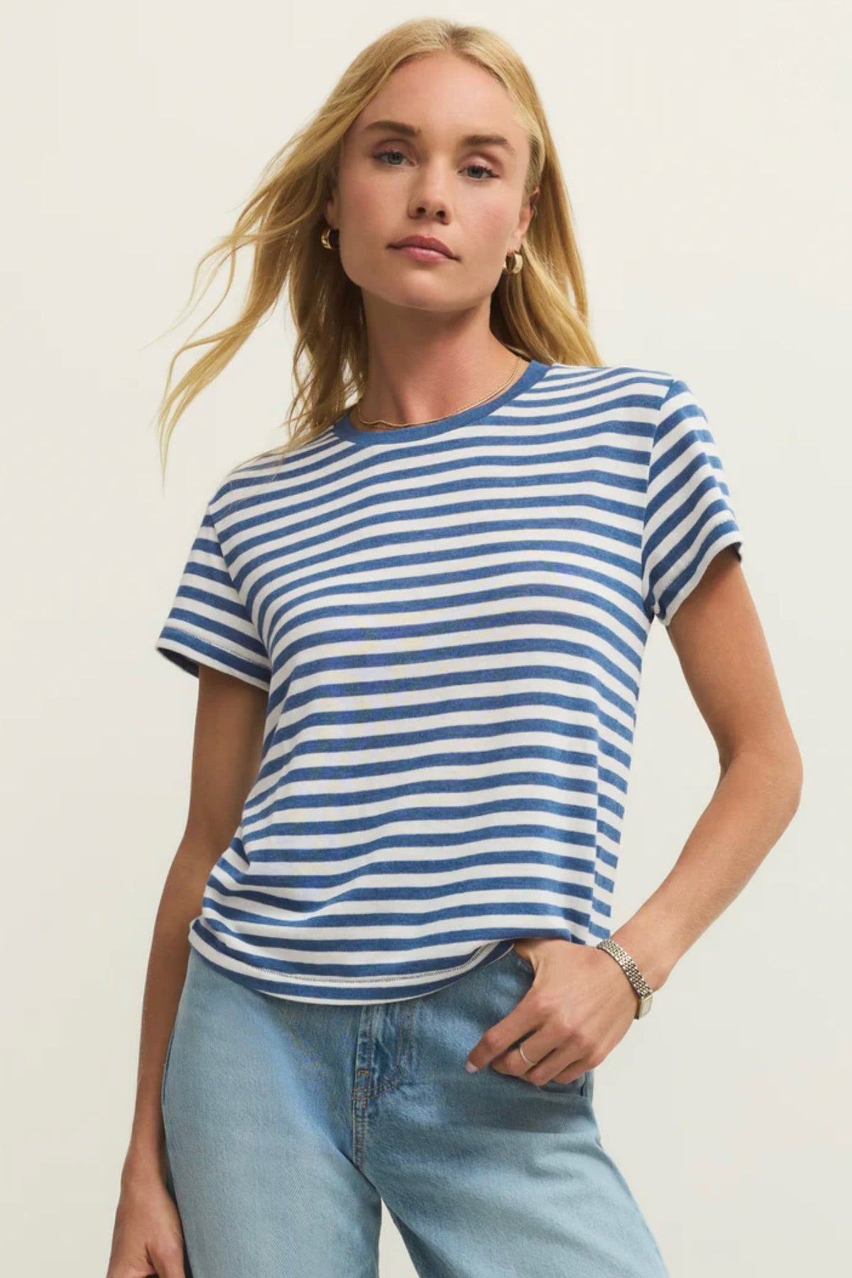 Tourist Striped Tee Calypso Blue