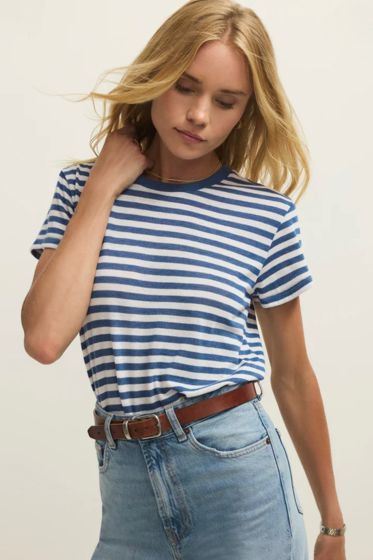 Tourist Striped Tee Calypso Blue