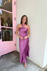Makenna Satin Maxi Dress Mauve