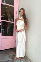 Makenna Satin Maxi Dress Ivory