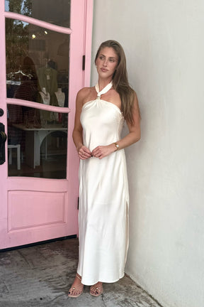 Makenna Satin Maxi Dress Ivory