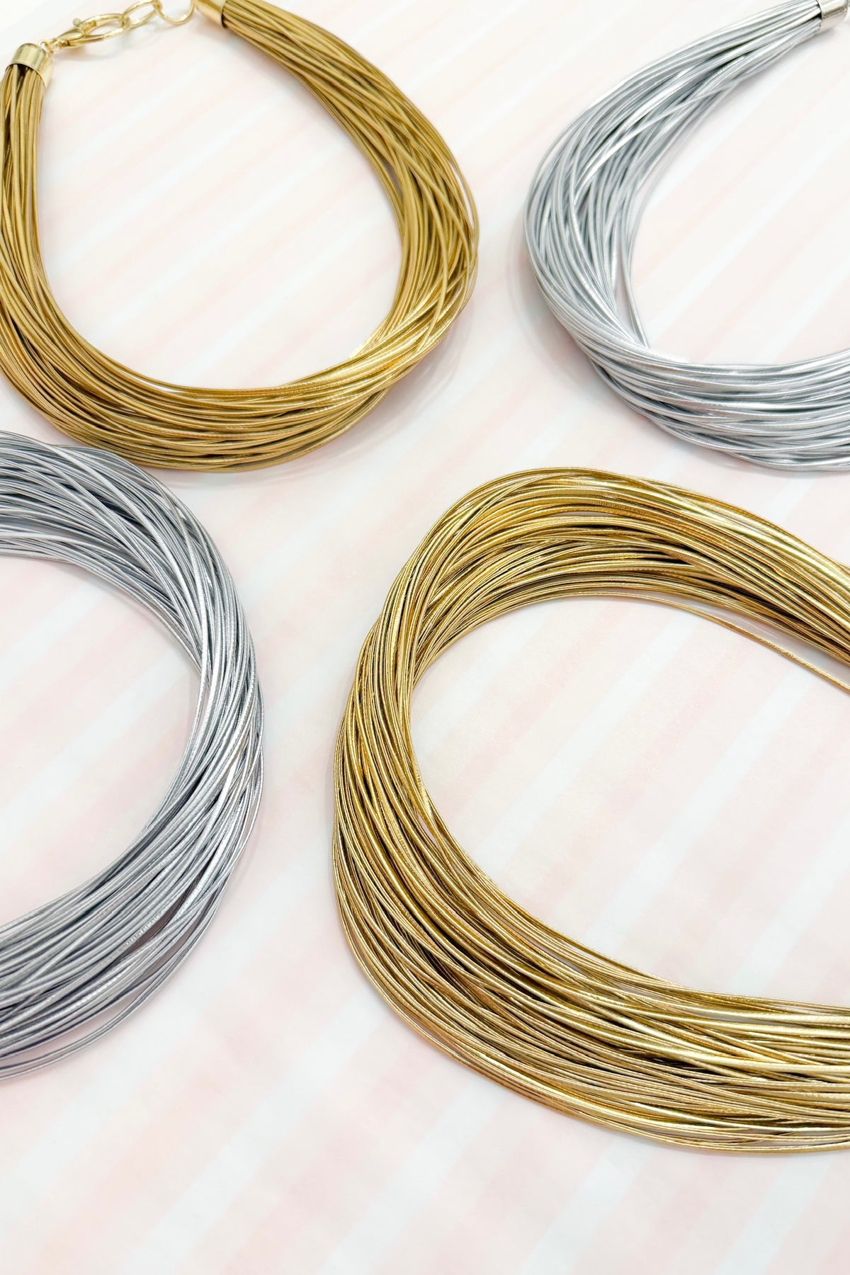 Leatherette Necklace Gold