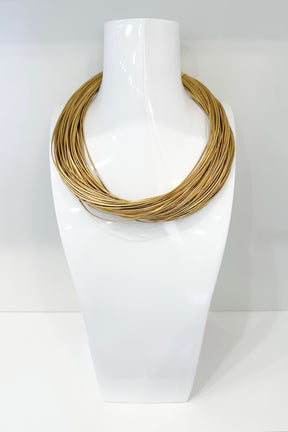 Leatherette Necklace Gold