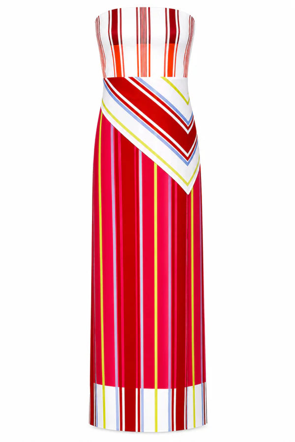 Stella Midi Dress Bright Stripe