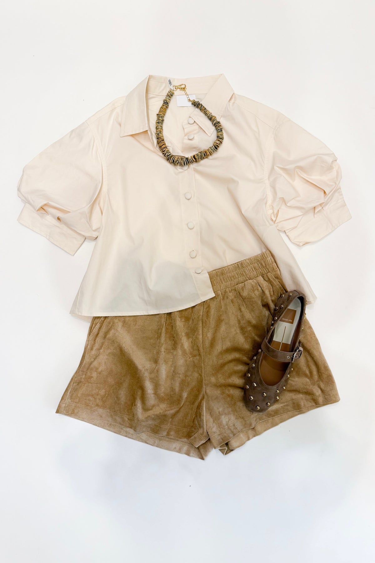 Sophia Poplin Top Ivory