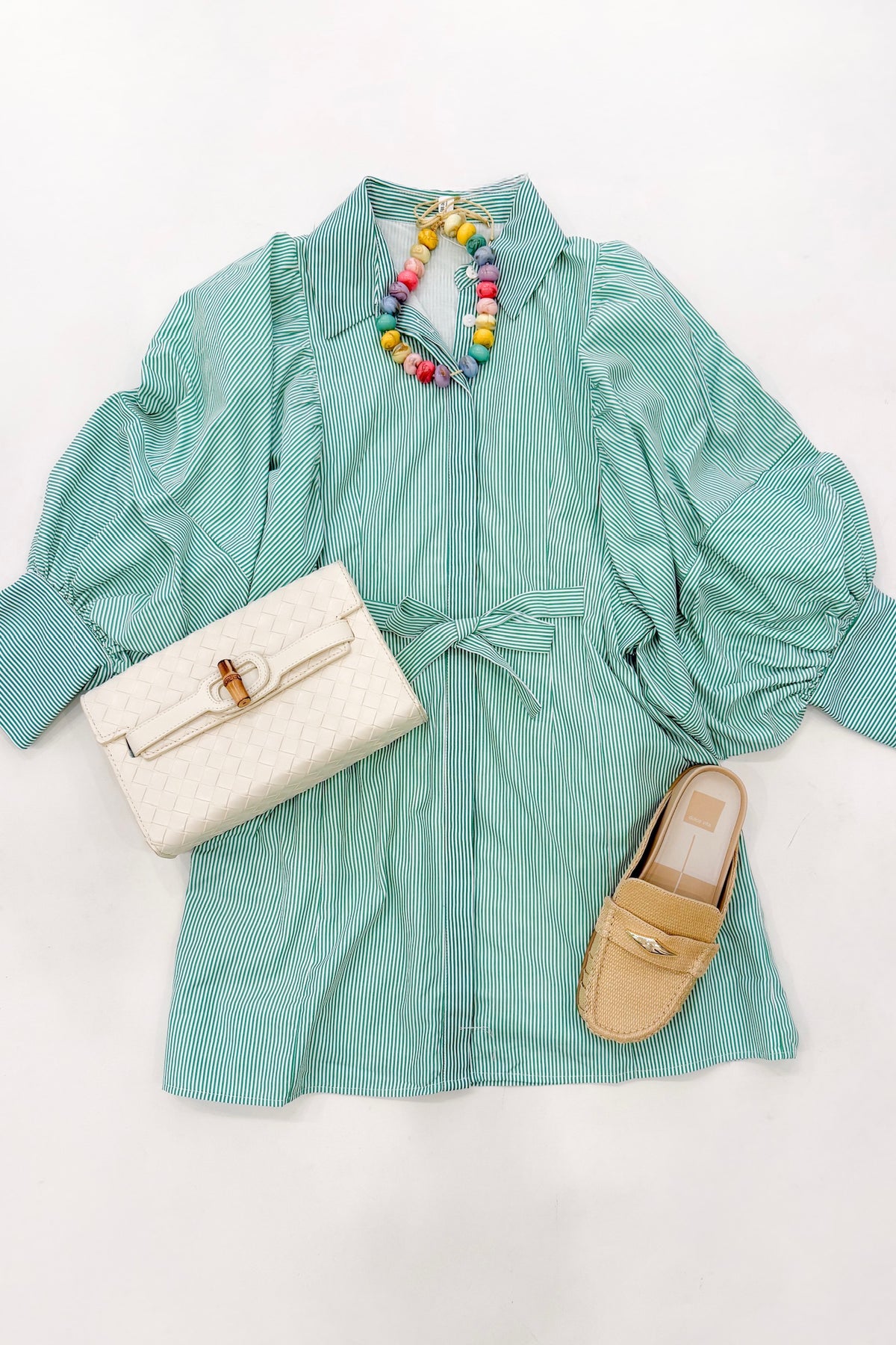 Remi Dress Green Stripe