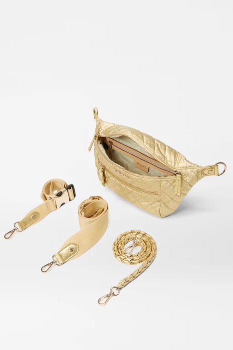 Small Crosby Crossbody Sling Light Gold Pearl Metallic