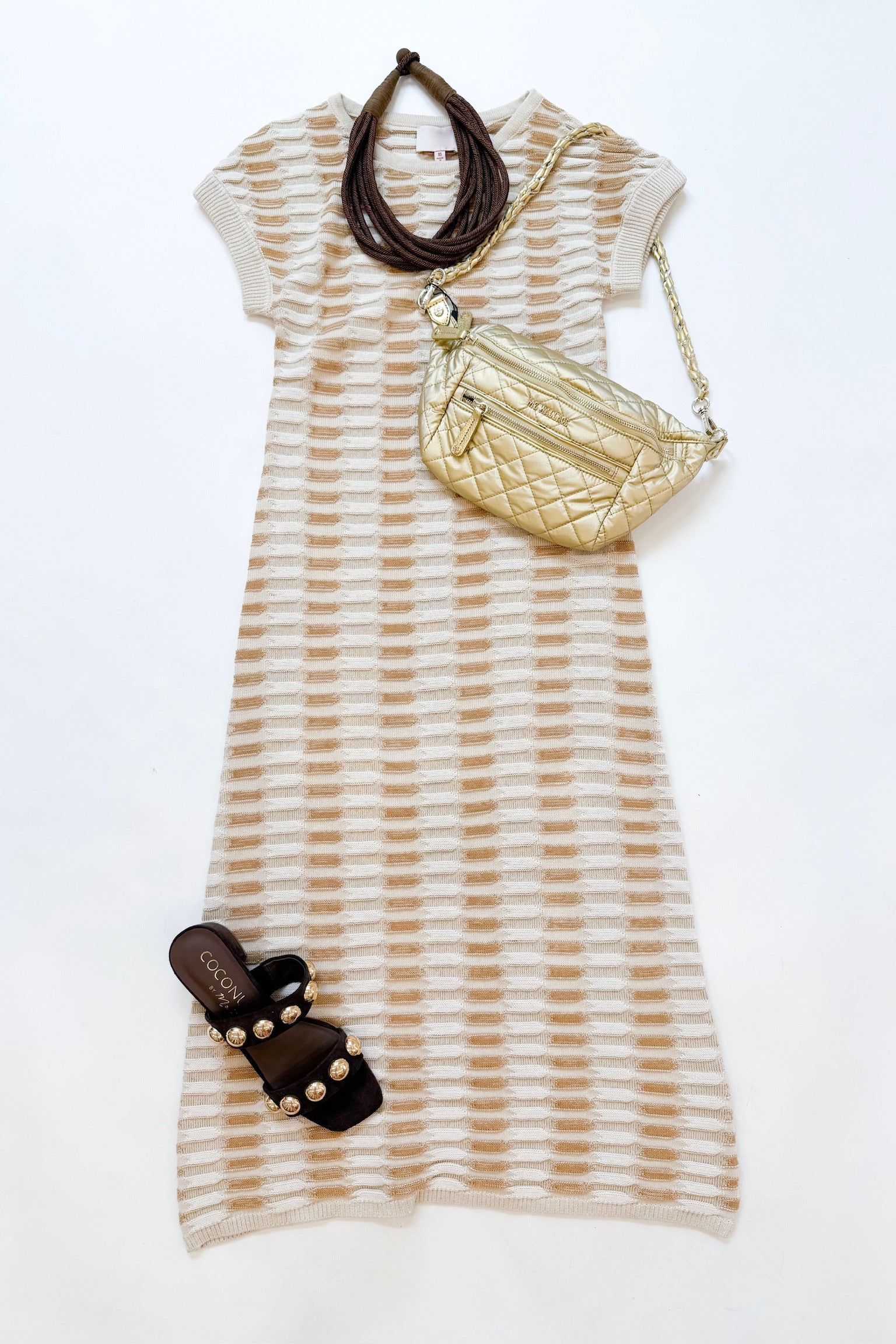 Penelope Midi Dress Khaki Mix