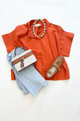 Tucker Blouse Rust