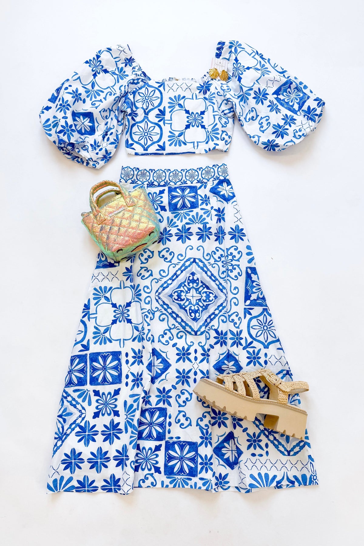 Presley Crop Top Aegean Blue