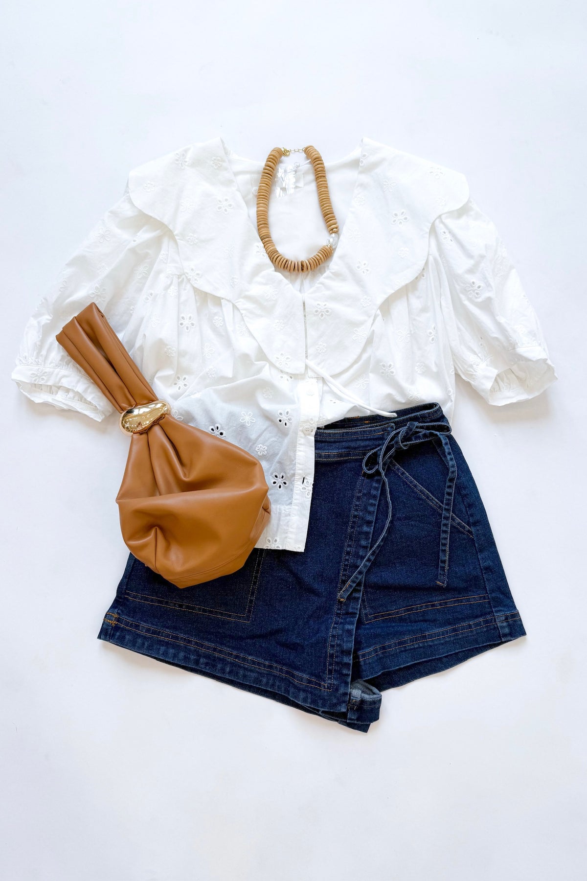 Scallop Collar Blouse White