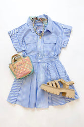 Striped Utility Pocket Dress
