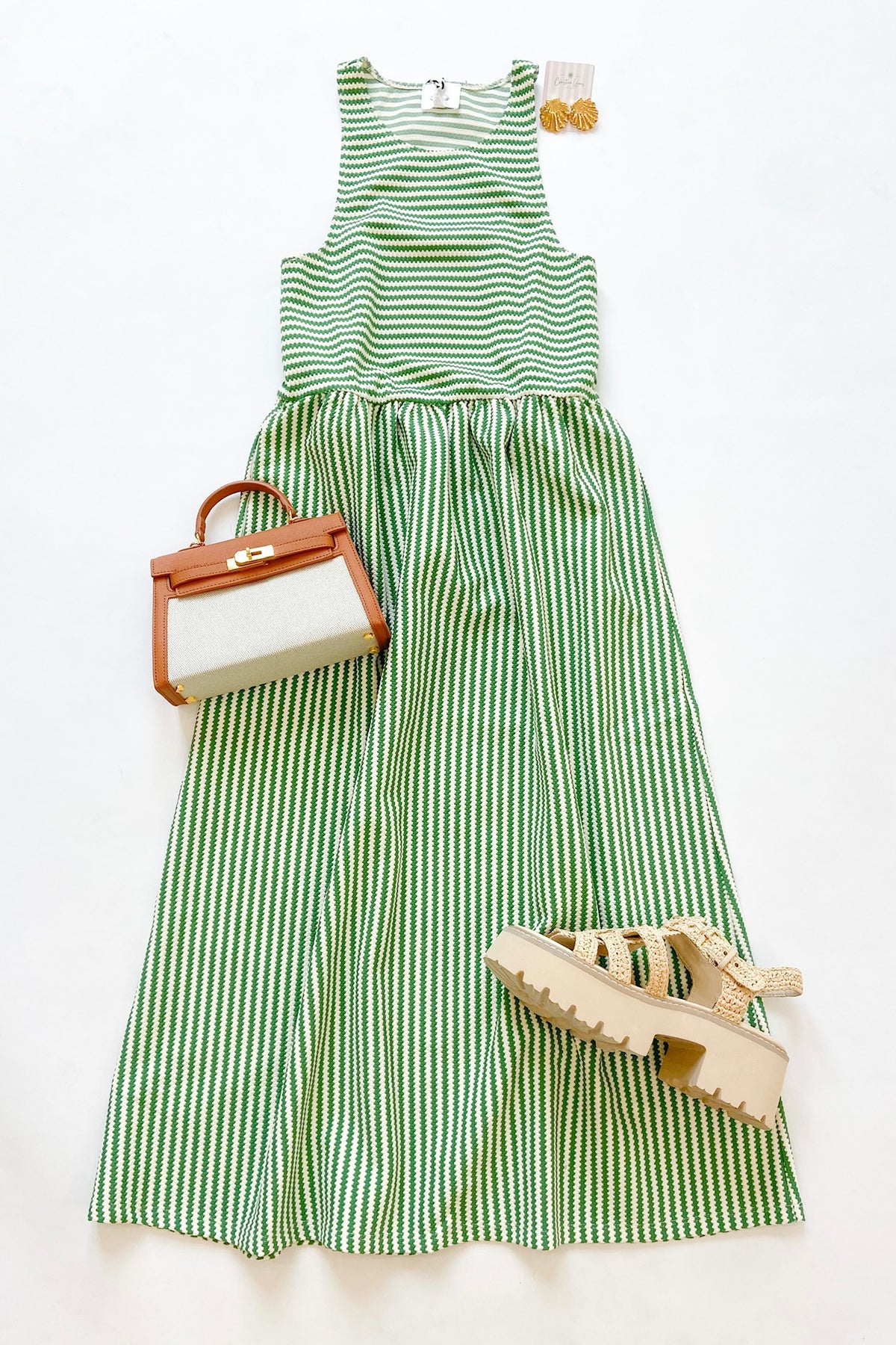 Anzio Dress Matcha Ivory