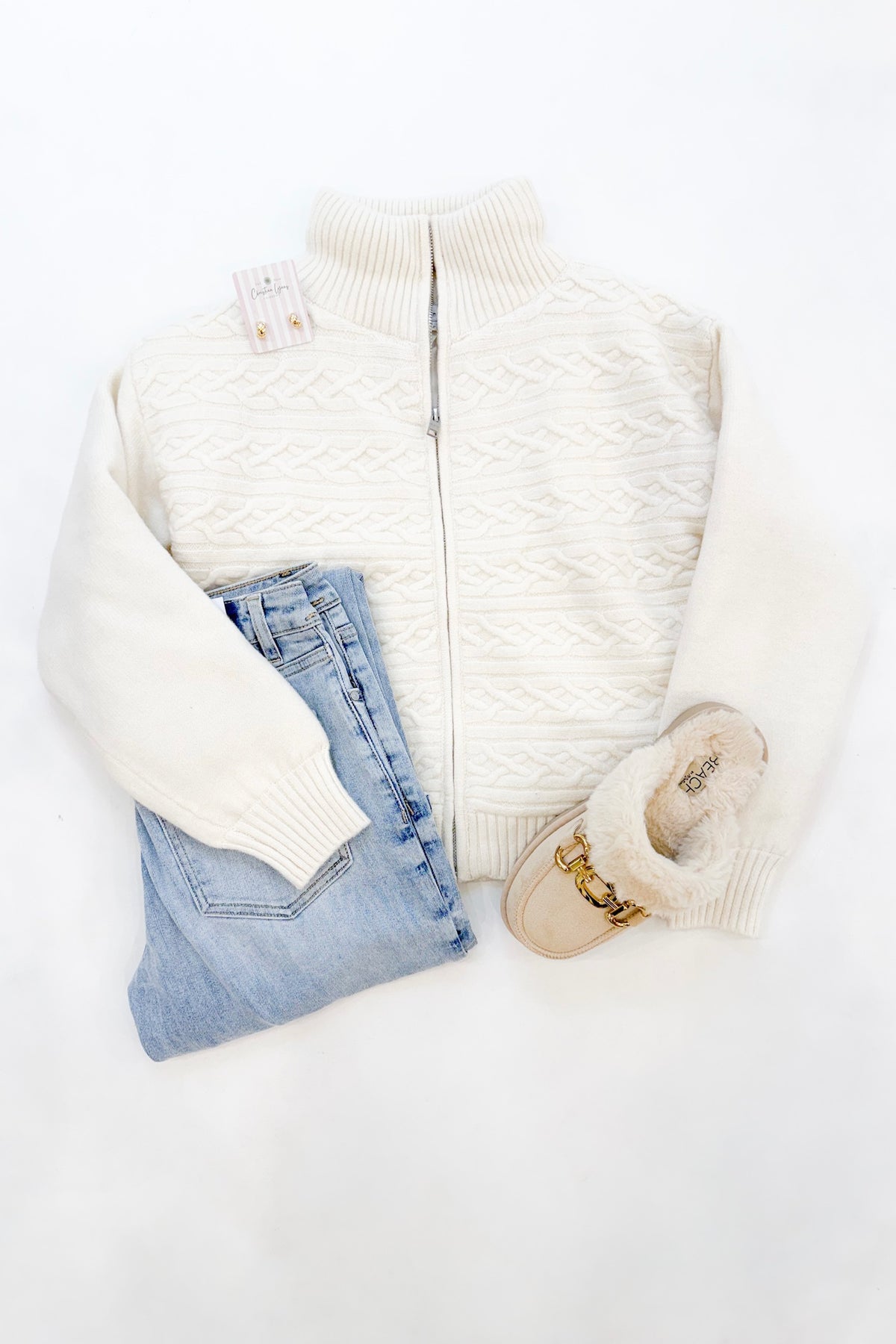 Cable Knit Puffer Jacket