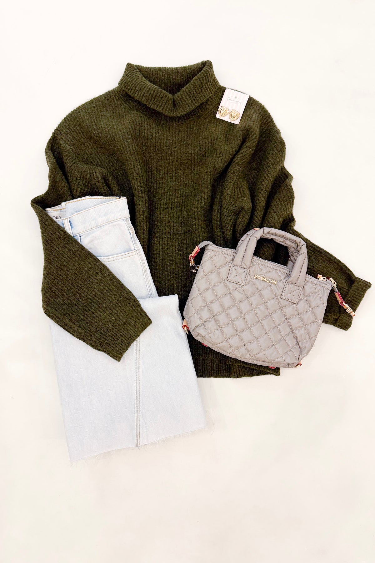 Olive Turtleneck Sweater