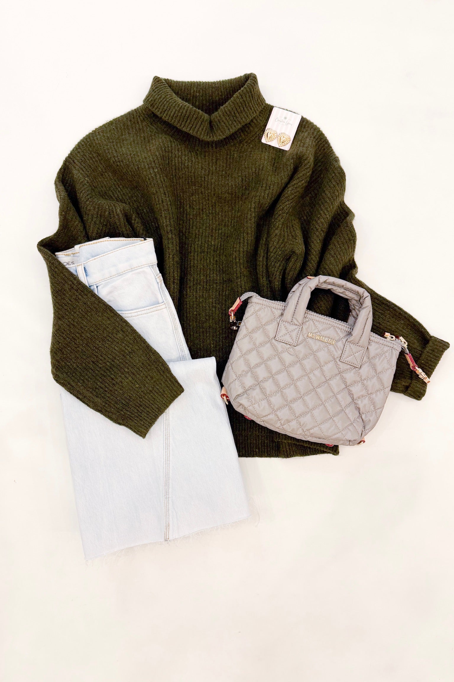 Olive Turtleneck Sweater
