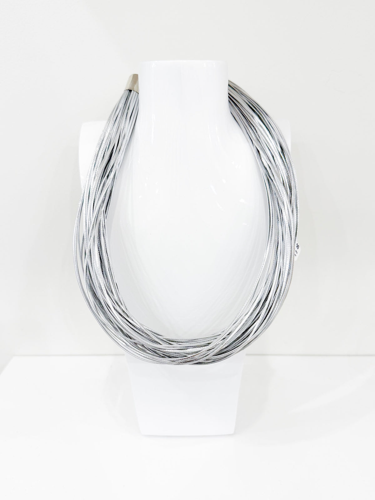 Leatherette Necklace Silver