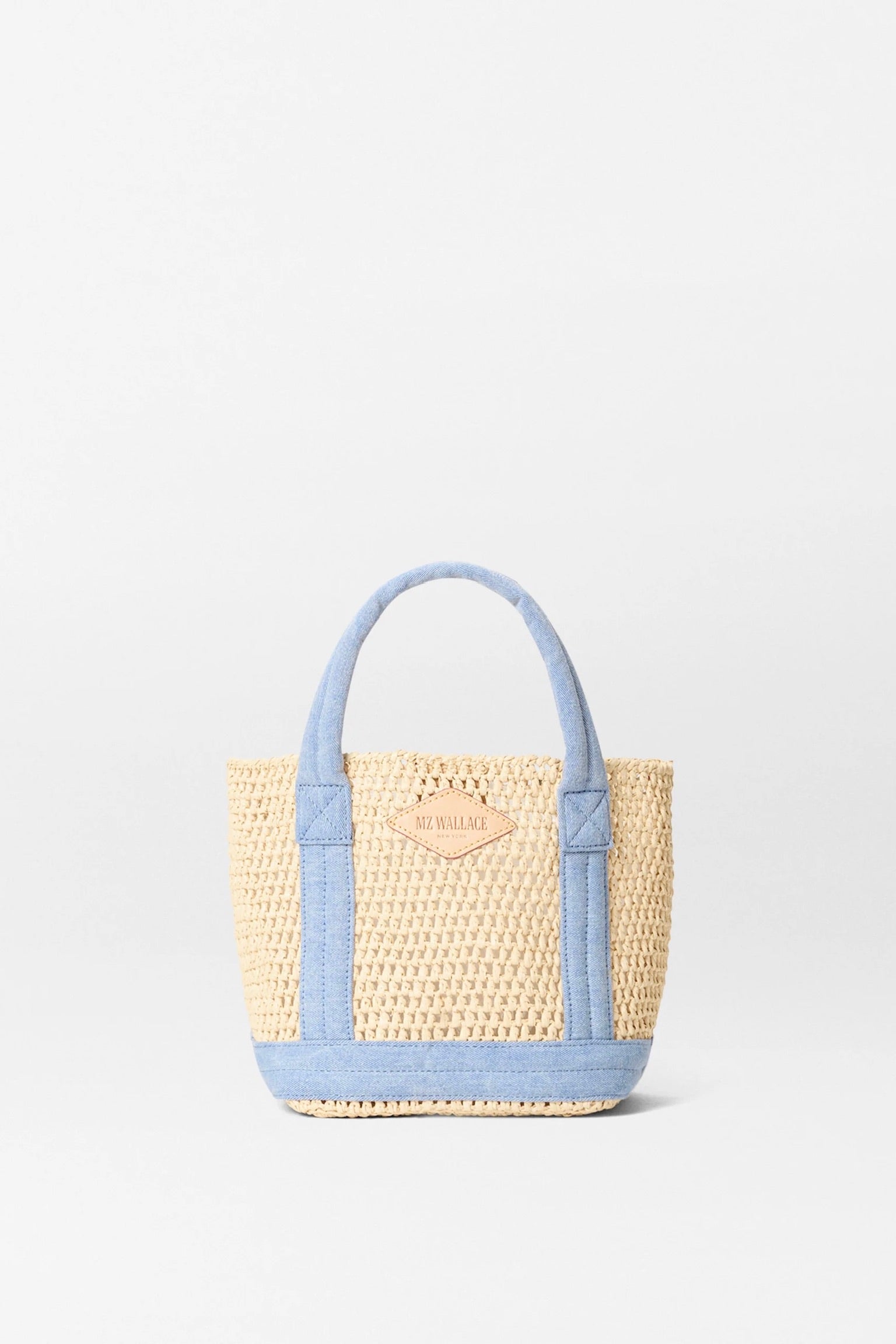 Mini Crochet Tote Light Denim