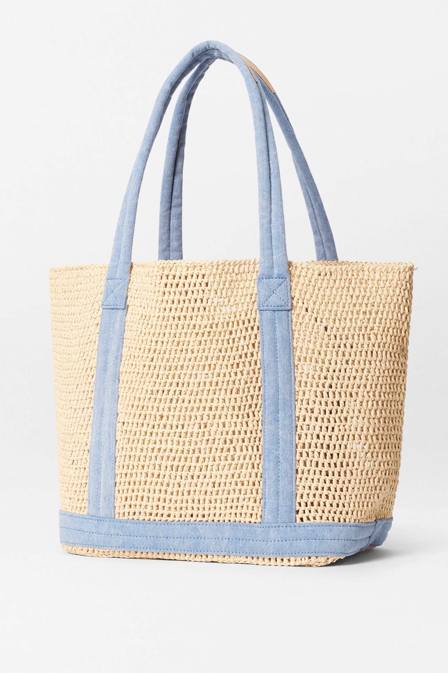 Medium Crochet Tote Light Denim