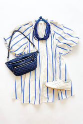 Sara Striped Dress Blue