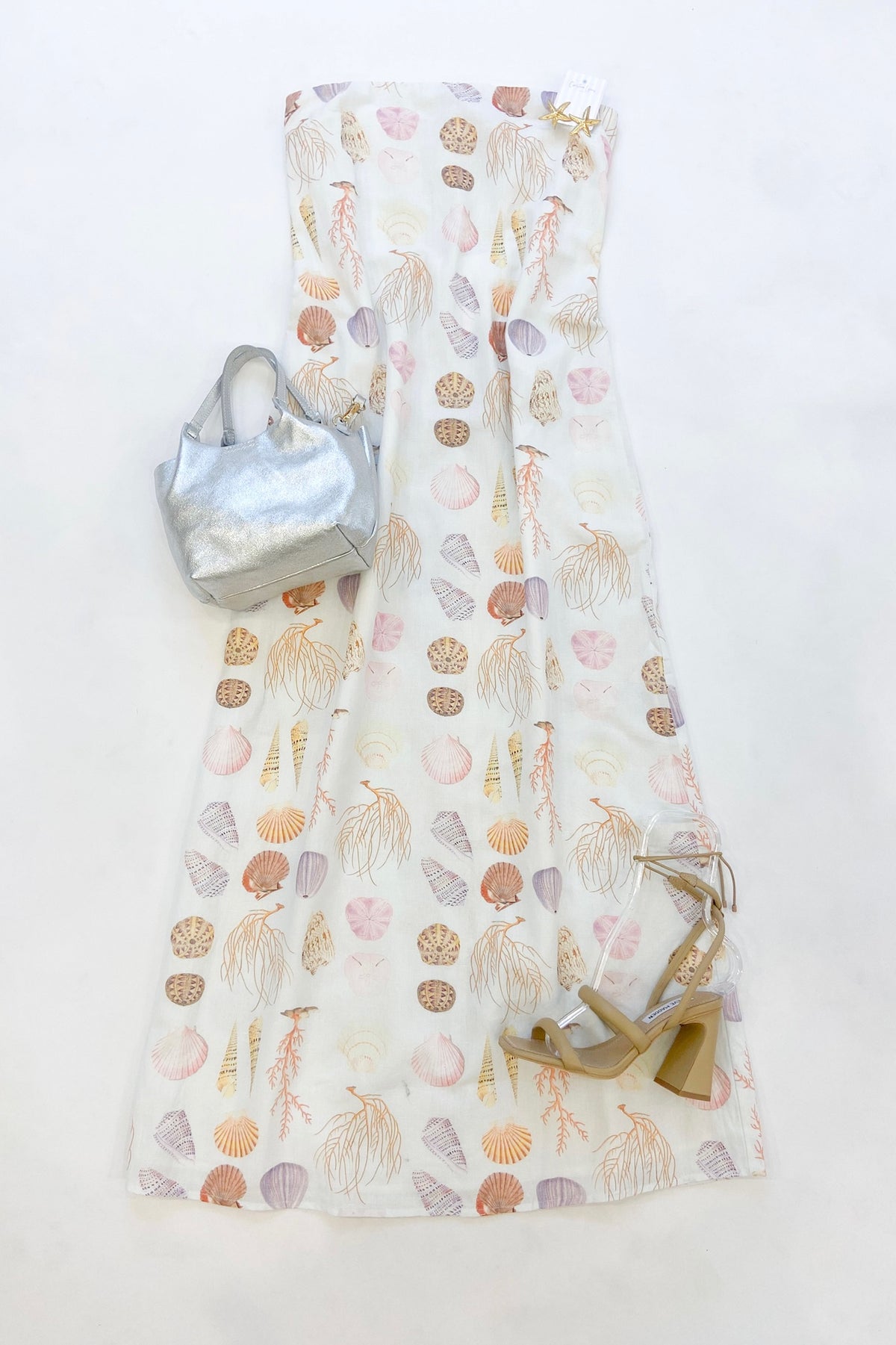 Wess Midi Dress White Shell