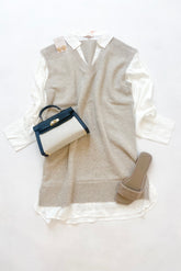 Mixed Media Shirt Dress