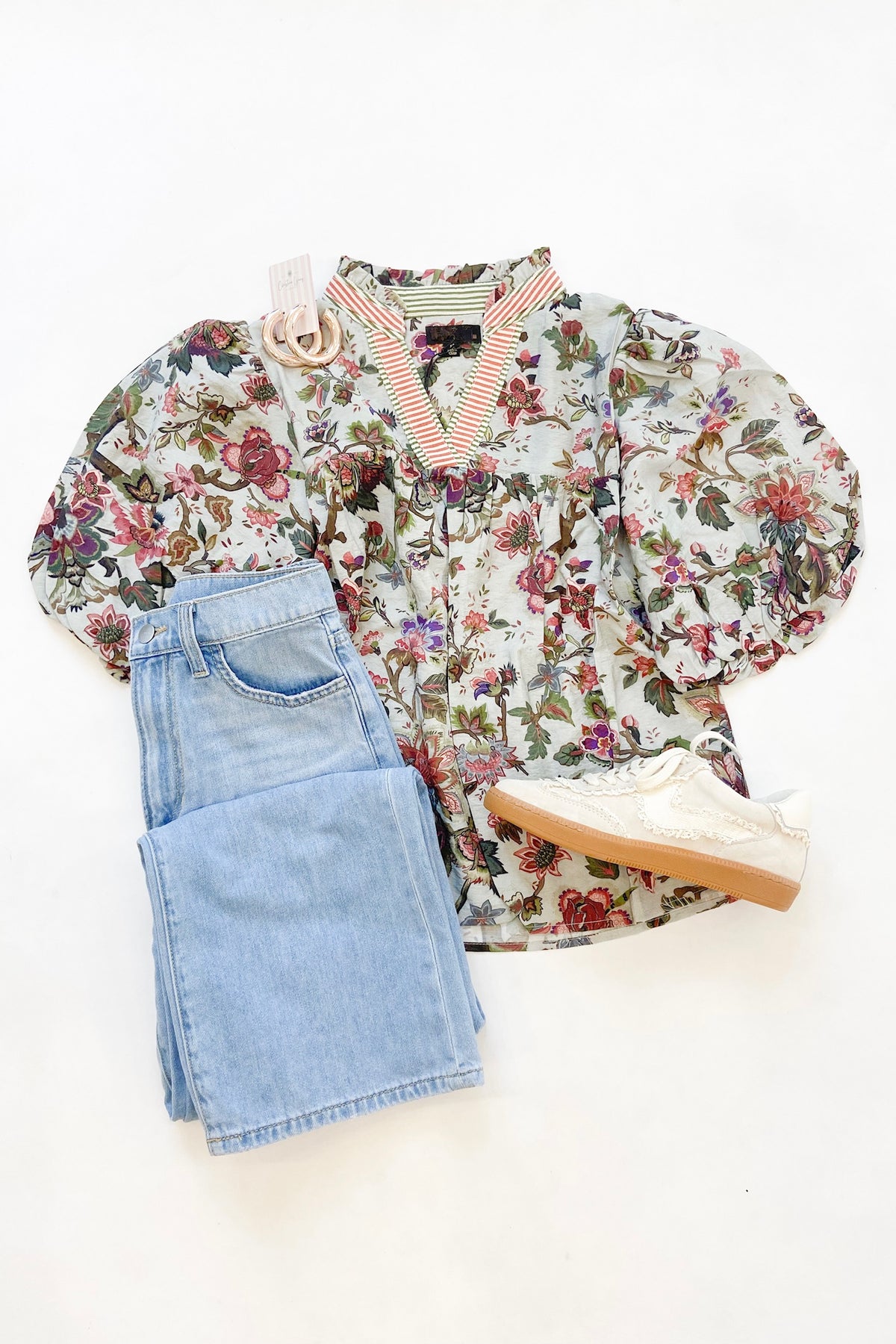 Hunter Top Sage Floral