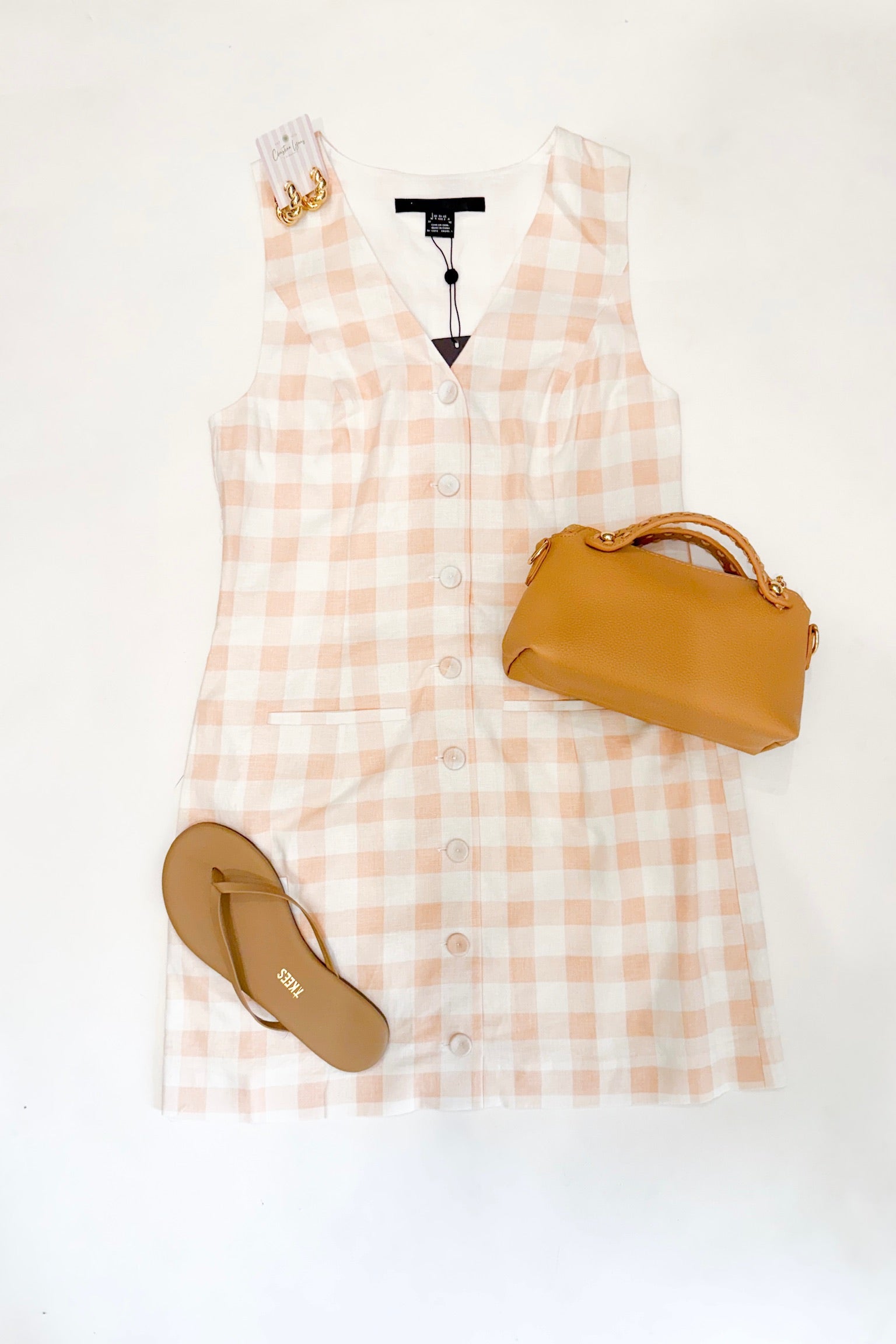 Aspen Linen Gingham Dress