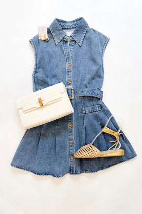 Katrina Belted Dress Denim