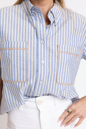 Striped Pocket Camp Top