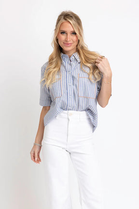 Striped Pocket Camp Top