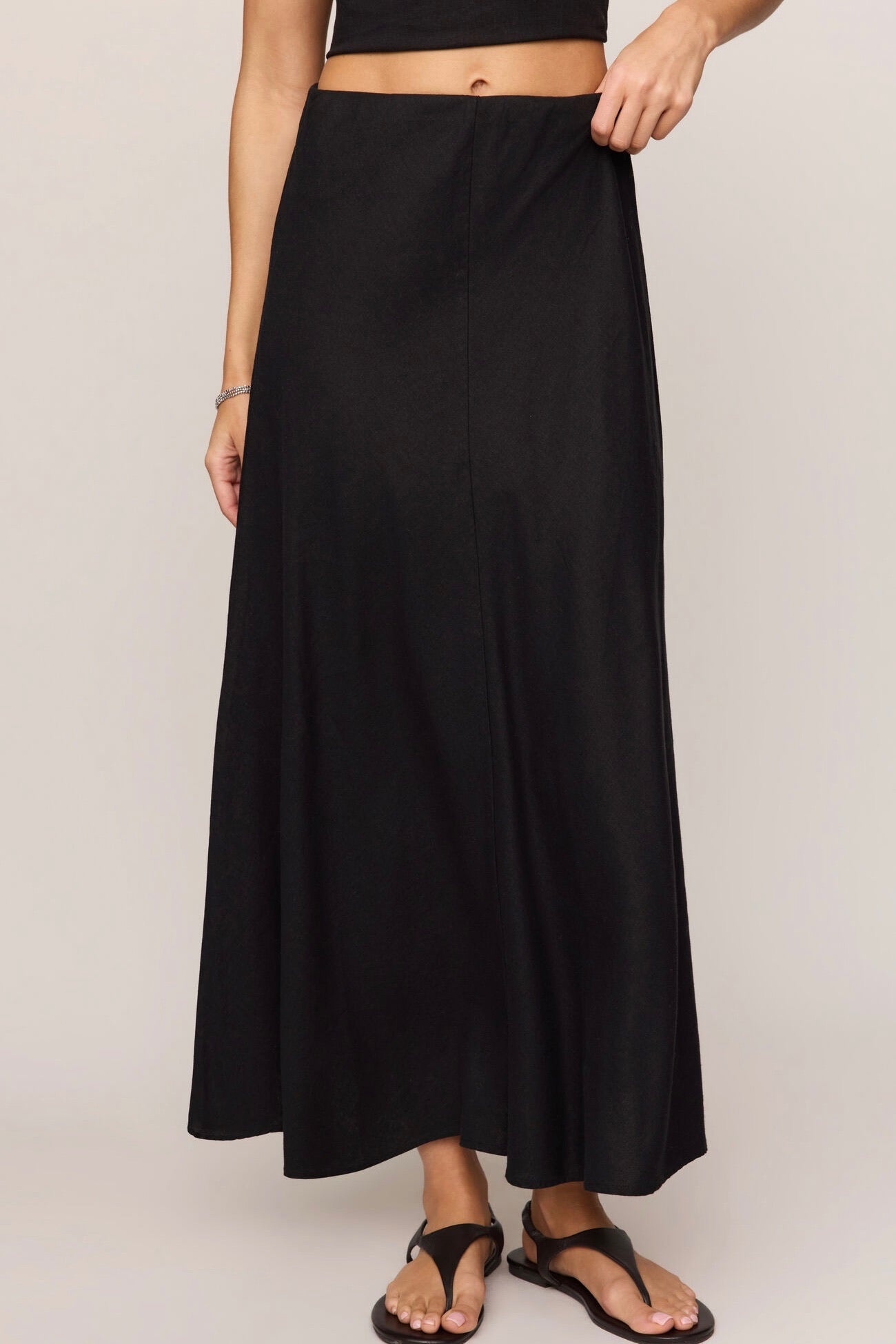 Meryl Linen Skirt Black