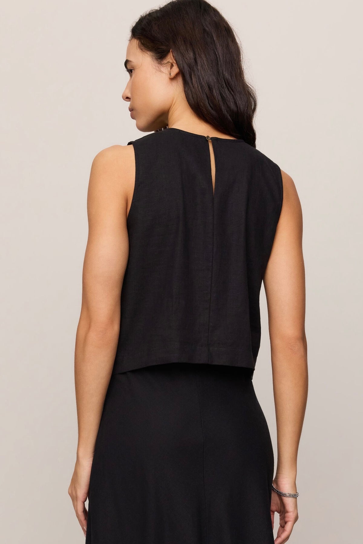 Sloane Linen Top Black