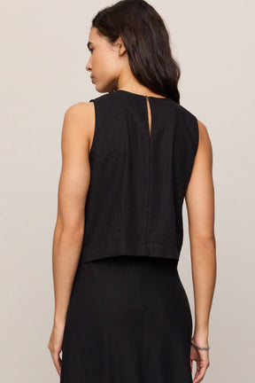 Sloane Linen Top Black