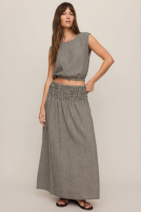 Merit Gingham Top Black