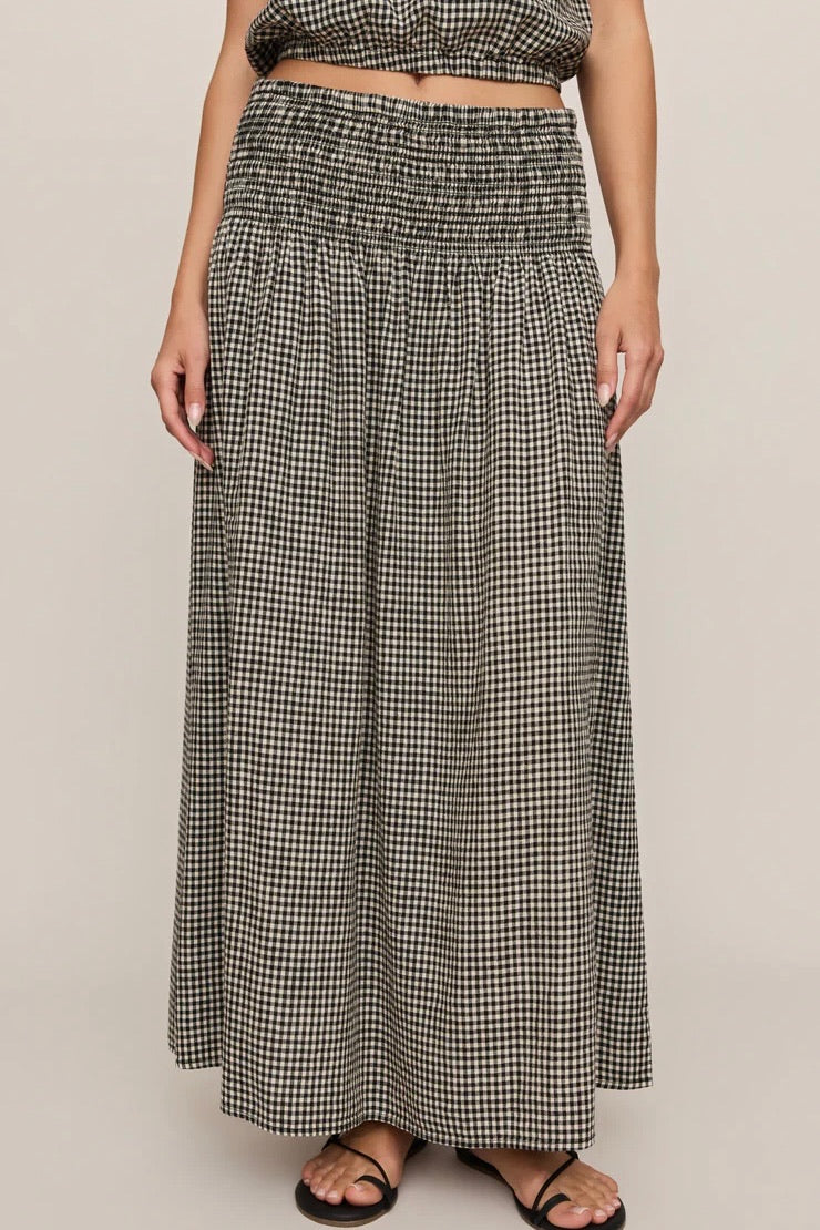 Brooke Gingham Skirt Black