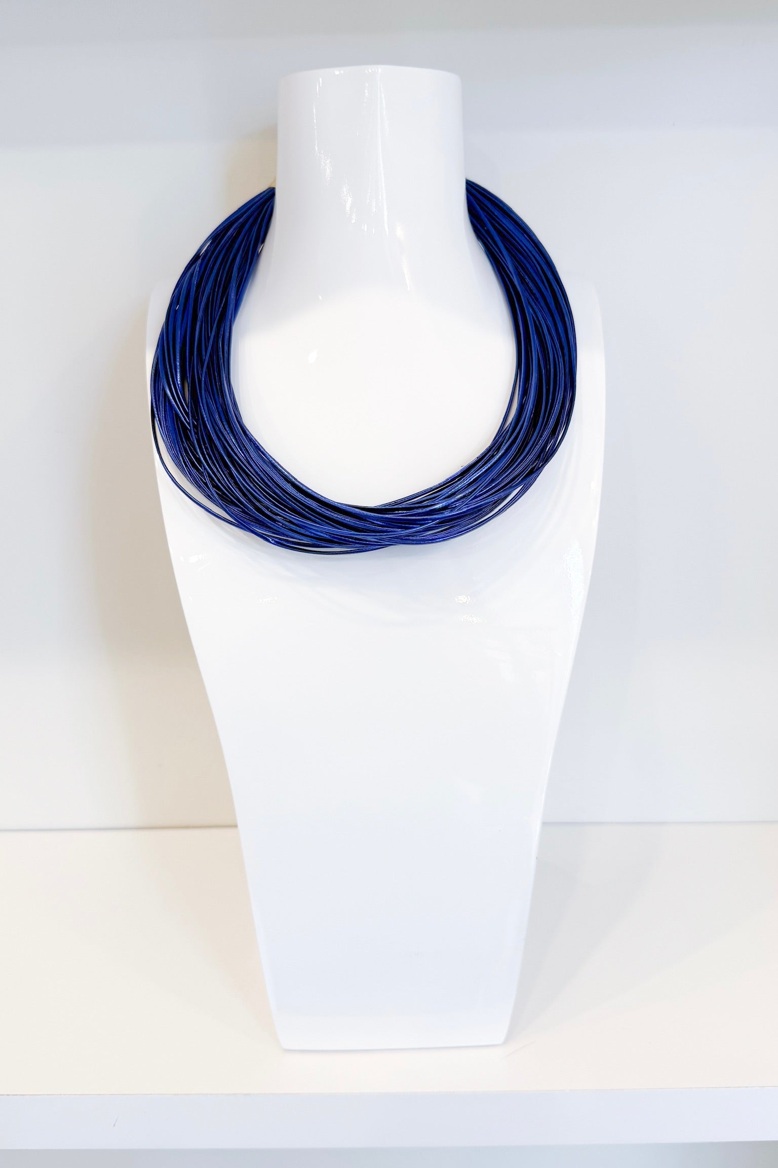 Leatherette Necklace Blue
